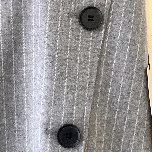 NWT Halogen Button Detail Faux Wrap Gray Pinstripe Skirt Womens Sz 18 - Picture 8 of 12